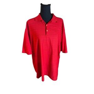 Nike Golf Dri-Fit Polo Shirt Red Stripe Lightweight‎ Short Sleeve Men’s XL